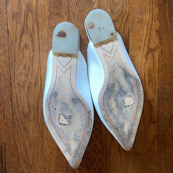 Sophia Webster White Leather Butterfly Embroidered Accent Mule 37 original box - Picture 4 of 5